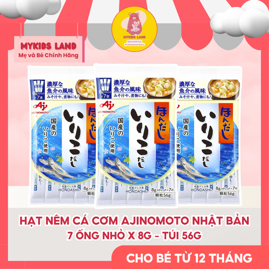 Hạt Nêm Cá Cơm Ajinomoto Nhật Bản - Gia Vị Ăn Dặm Cho Bé Ống Nhỏ Túi 56g