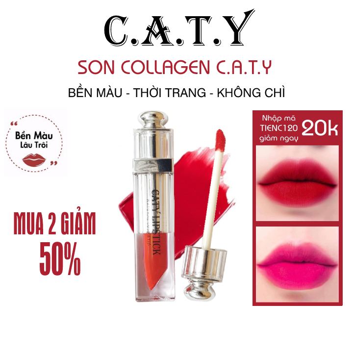 Son môi collagen caty chất mềm mịn - siêu lì - không chì - limited