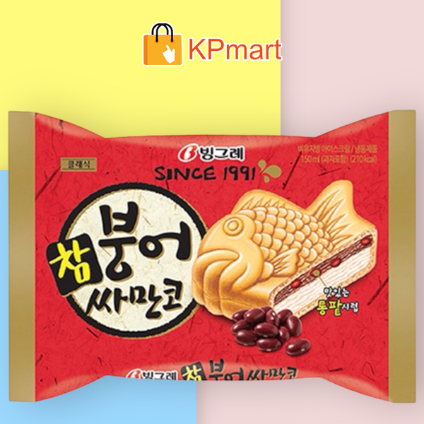 Kem bánh cá đậu đỏ Hàn Quốc Binggrae Samanco Red Bean 150ML
