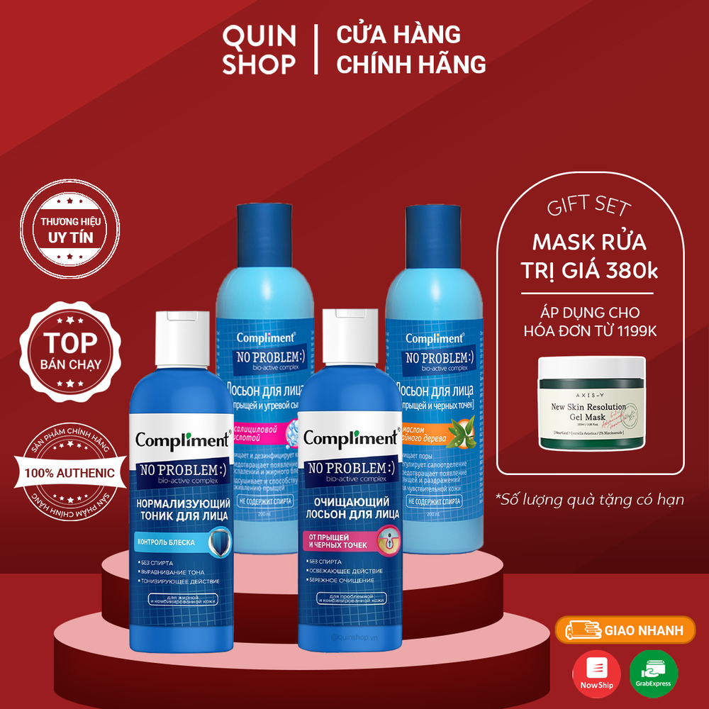 Nước Cân Bằng Giảm Mụn, Kiềm Dầu Compliment No Problem Toner