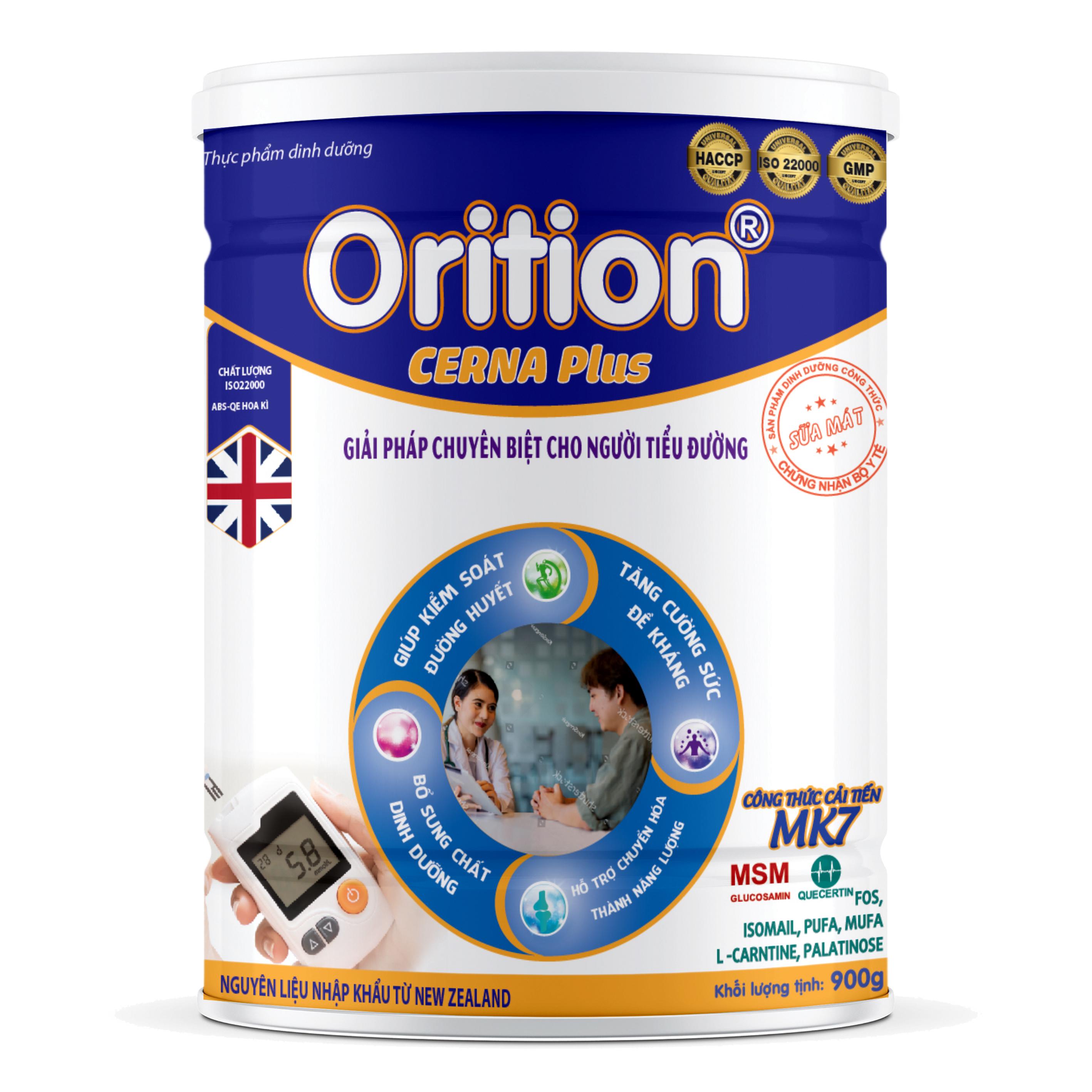 SỮA BỘT ORITION CERNA PLUS GIẢI PHÁP CHUYÊN BIỆT CHO NGƯỜI TIỂU ĐƯỜNG, TIỀN THÁO ĐƯỜNG TĂNG CƯỜNG SỨC KHỎE- 900G