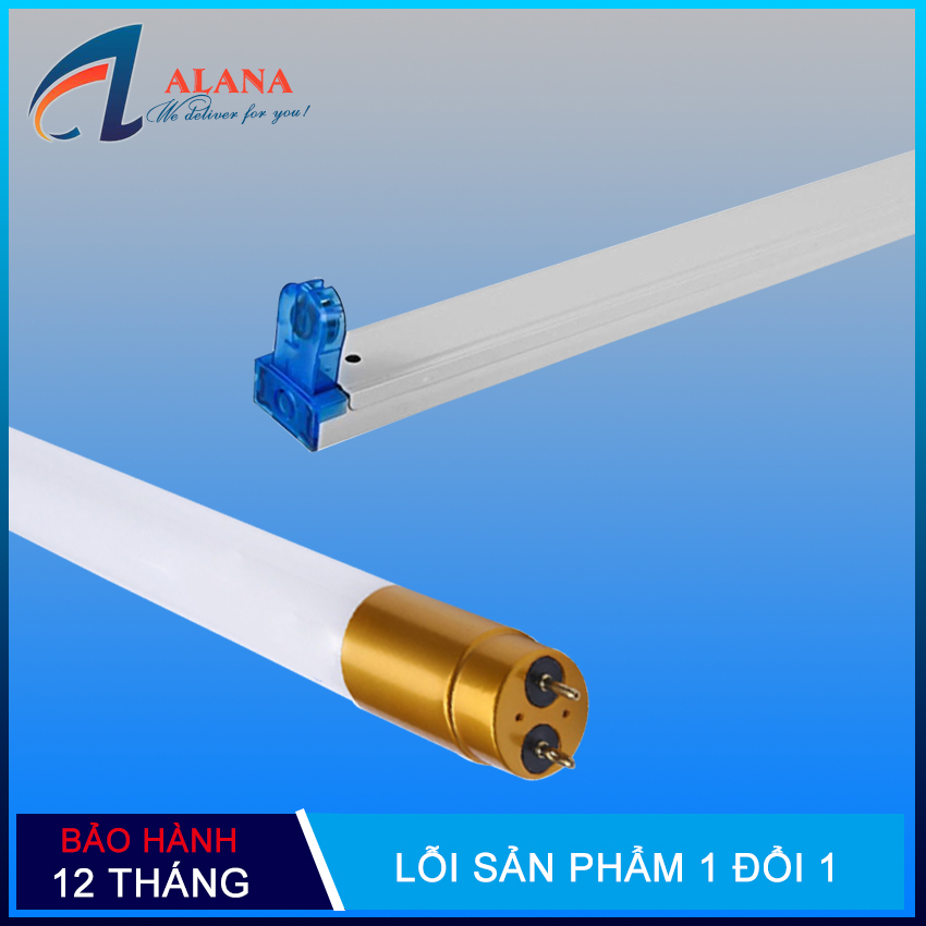 Bộ đèn led tuýp thủy tinh 30w + 1 máng đèn 1.2 mét