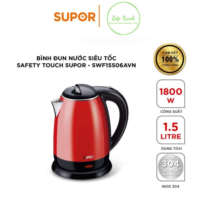Bình đun siêu tốc Supor model SWF15S06AVN - 1.5L,1800W bảo hành 12 tháng