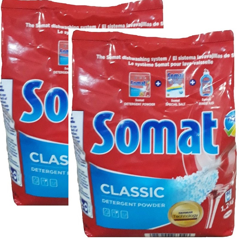 Bột rửa bát Somat chuyên dùng cho máy gói 1,2 kg  Muối , bóng