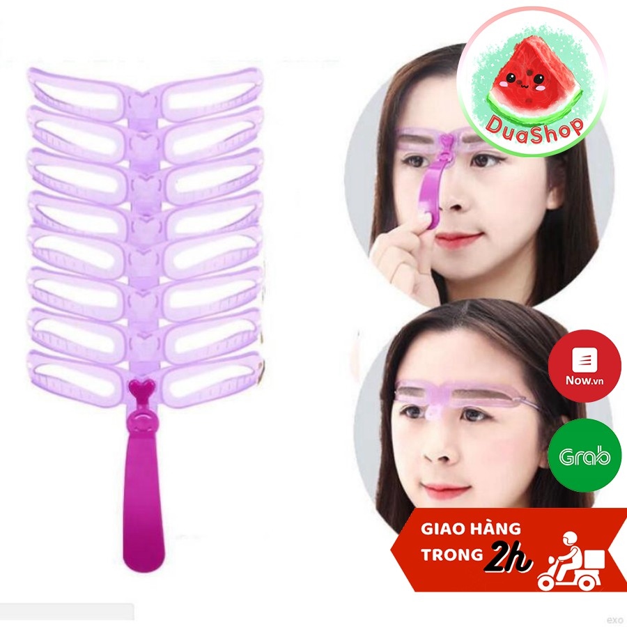 HANG Bộ 8 khuôn kẻ mày cầm tay - bí quyết có đôi lông mày đẹp hoàn hảo Duashop