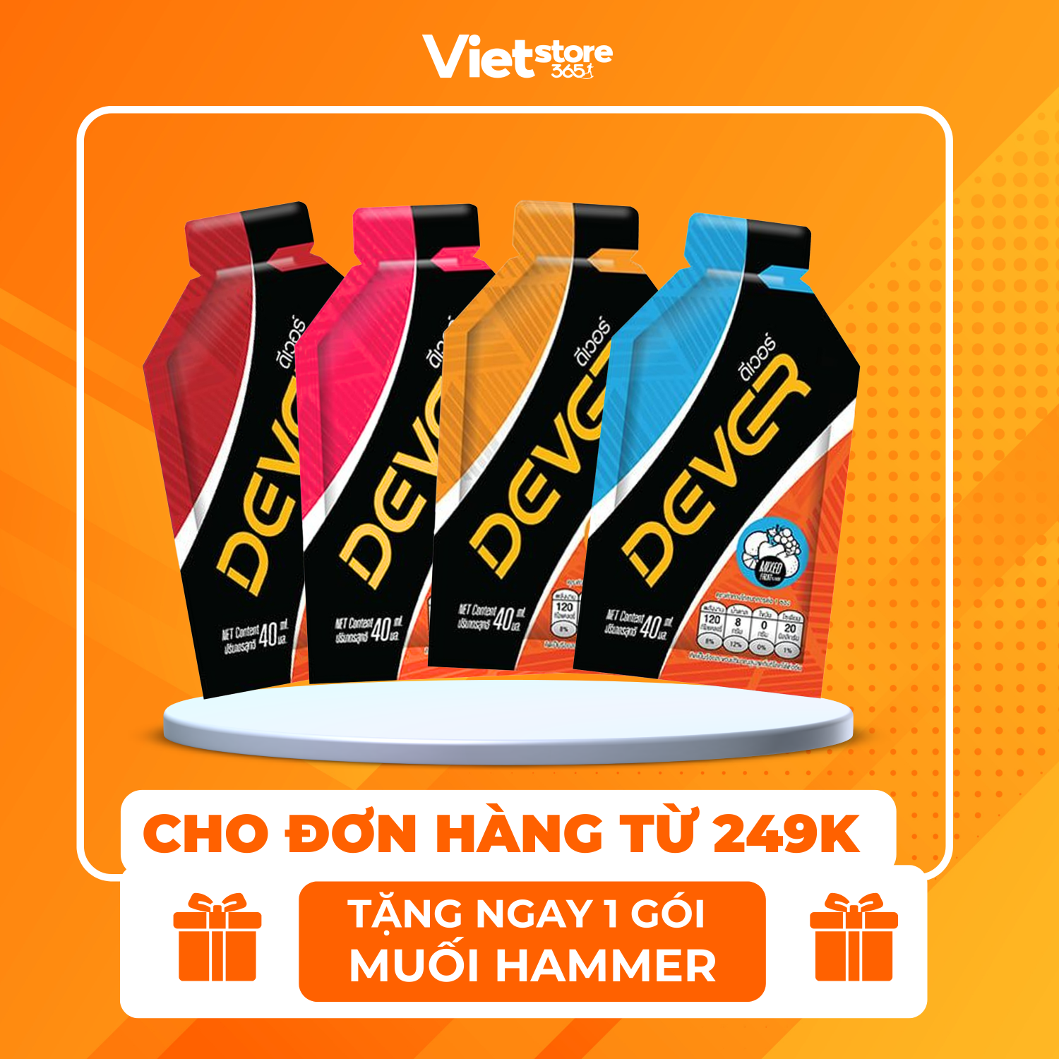 Gel năng lượng dạng lỏng dever 40ml 120kcal