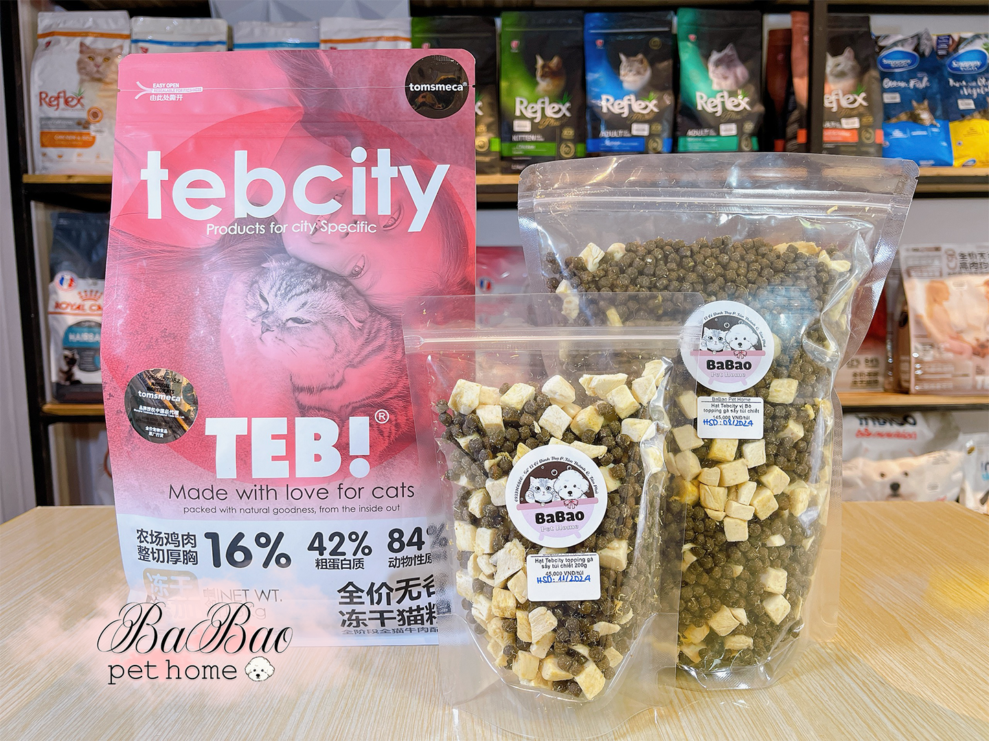Hạt TEB! Teb City topping gà sấy cho mèo
