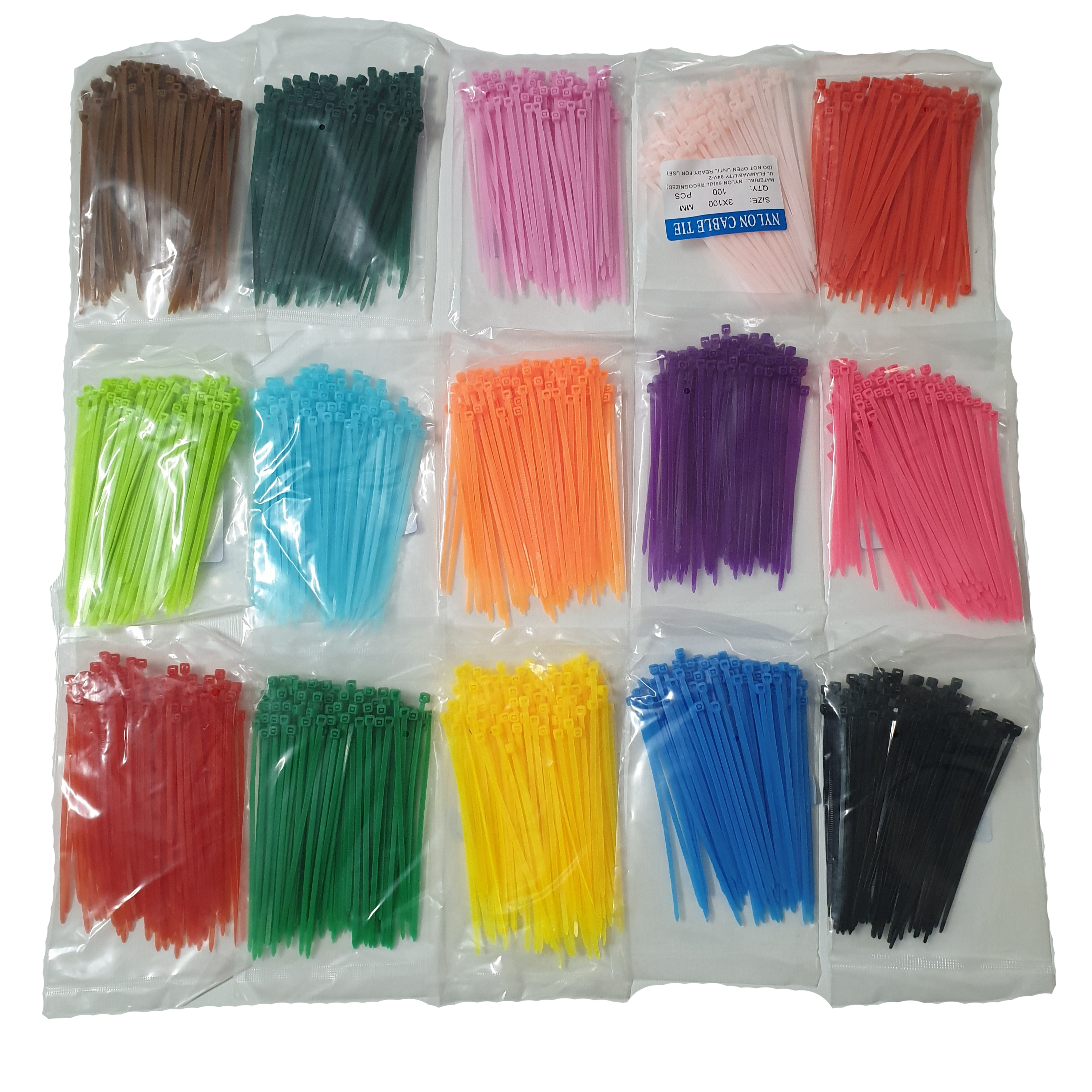 100 sợi dây rút nhựa, dây thích nhựa, lạt nhựa đơn màu 10cm