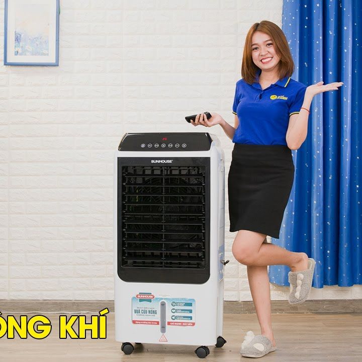 Quạt điều hòa hơi nước Sunhouse SHD7727 Hàng Trưng Bày mới 99% ,Phạm vi làm mát 25 - 30m² , Công suất 150W, Bình nước 40 lít