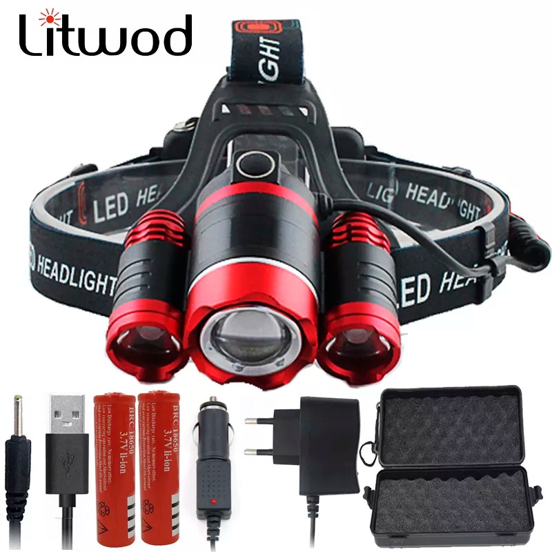 Đèn đeo bắt ếch Đèn bin đội đầu đèn đi phượt tiện dụng Chế độ sáng4 chế độ kèm 2 pin sạc và 1 cốc sạc 2021 Bảo hành 12 Tháng