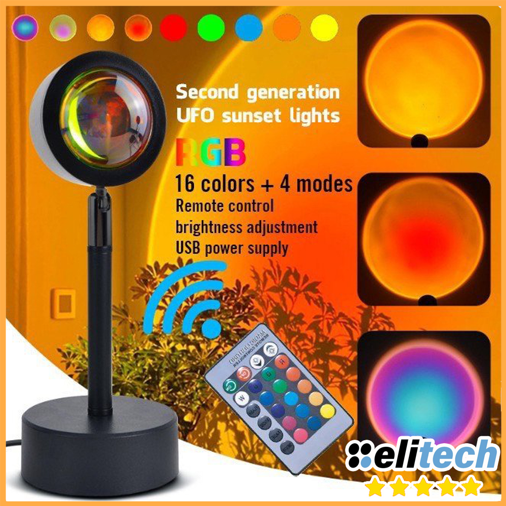 Đèn hoàng hôn 4 màu, 16 màu RGB dùng cho quay video tiktok, trang trí nội thất, quán cafe, chụp hình, đèn ngủ