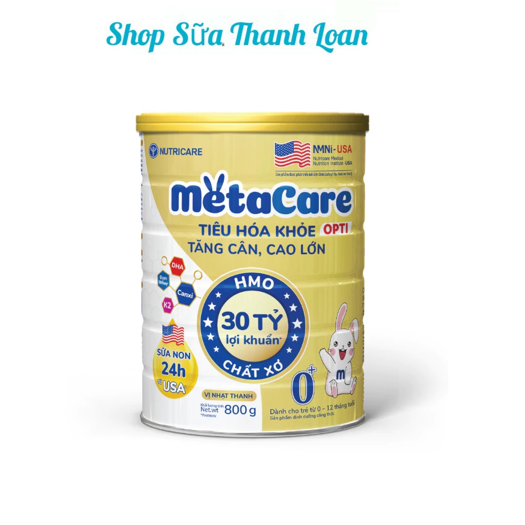 Sữa bột nutricare metacare opti 0+ 800g .