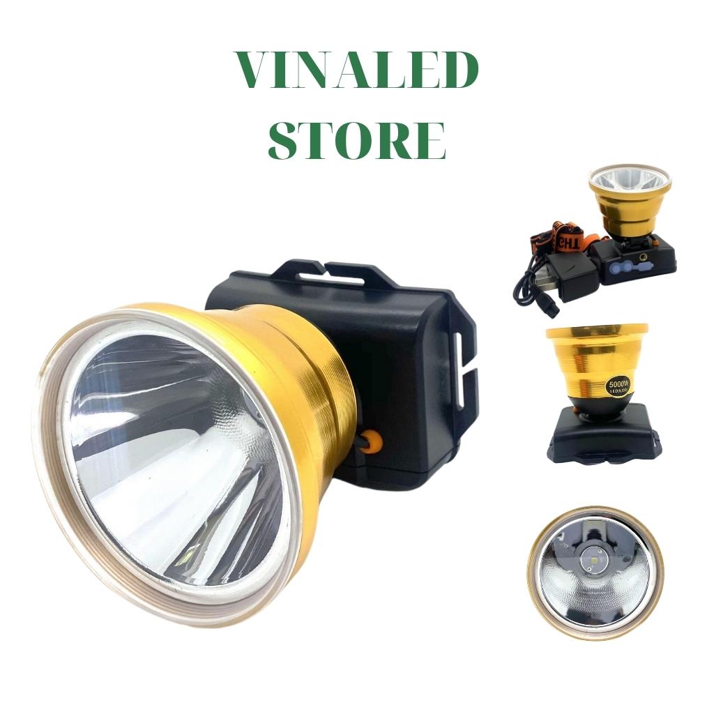 Đèn pin đội đầu siêu sáng, đèn đeo đầu Mango 5 Full sáng gom chiếu xa chóa lớn 10cm
