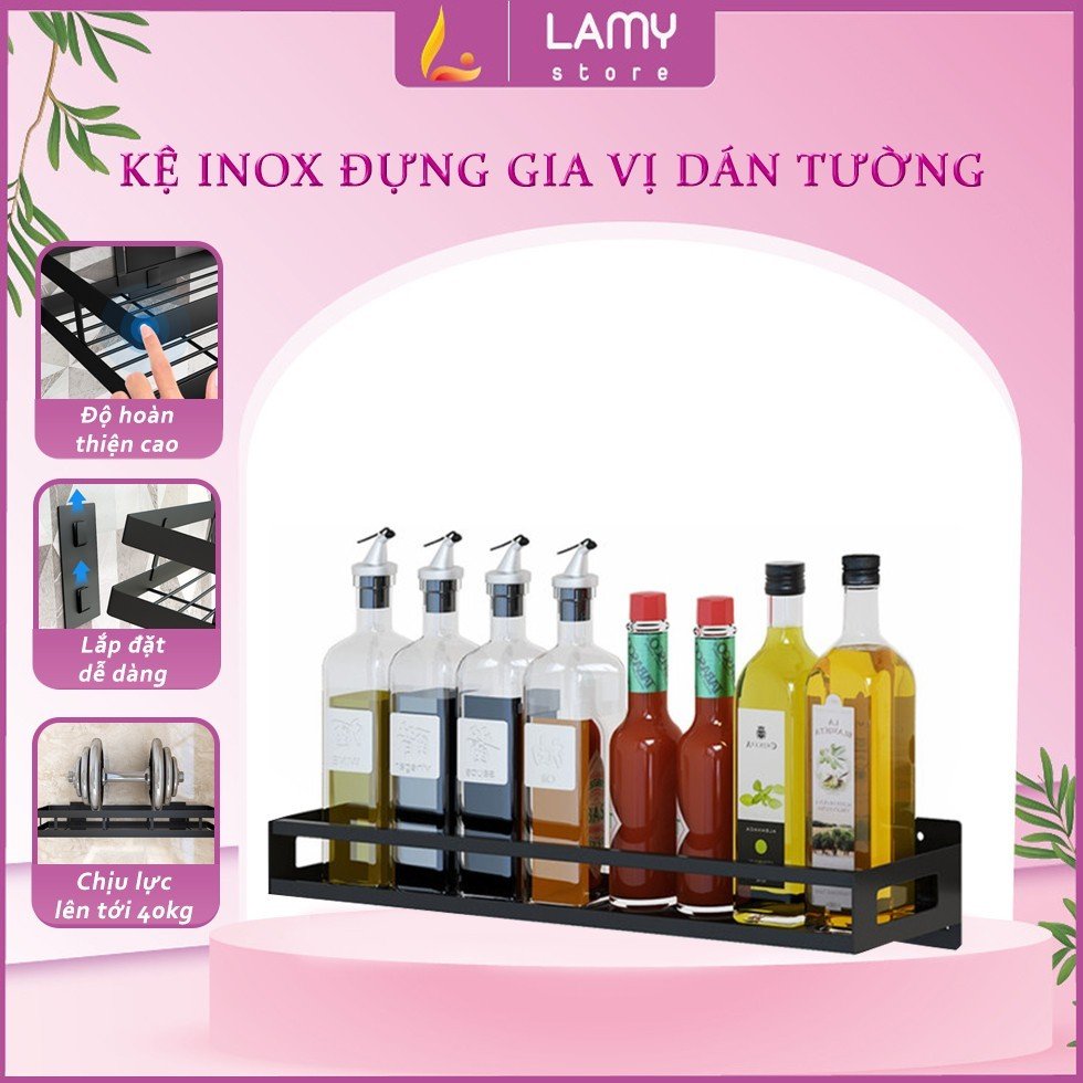 Kệ Đựng Gia Vị Nhà Bếp Phòng Tắm Dán Tường Đa Năng, Kệ Gắn Tường Phun Sơn Tĩnh Điện Chống Oxy Hóa Cao Cấp