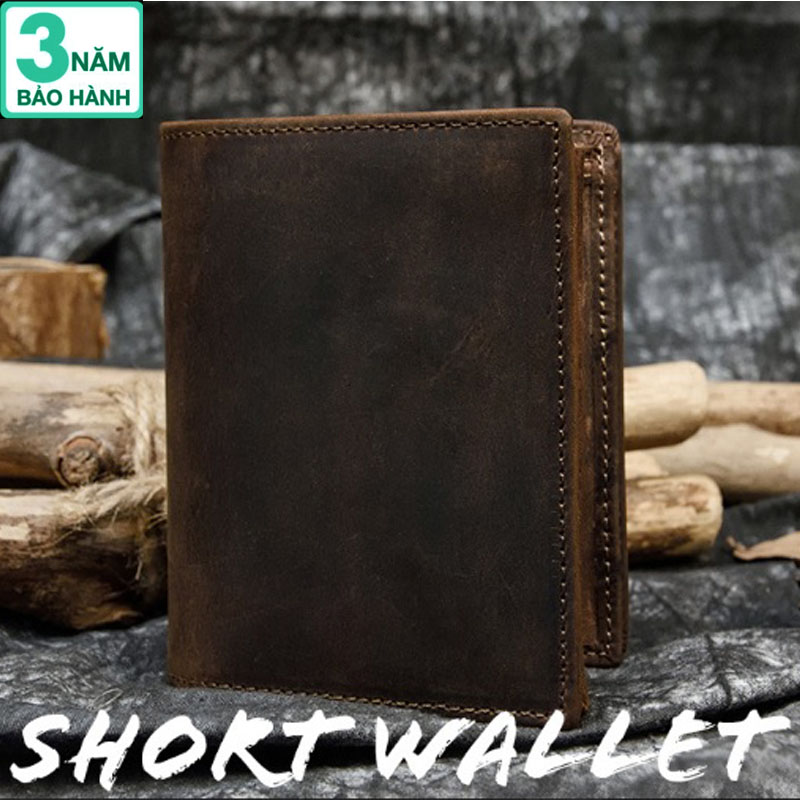 Ví Bóp Nam Da Bò Sáp - Kiểu Đứng Ví Nam Da Thật Cao Cấp Siêu Bền Sản Phẩm Được Bảo Hành 3Năm - Đồ Da Kingshop