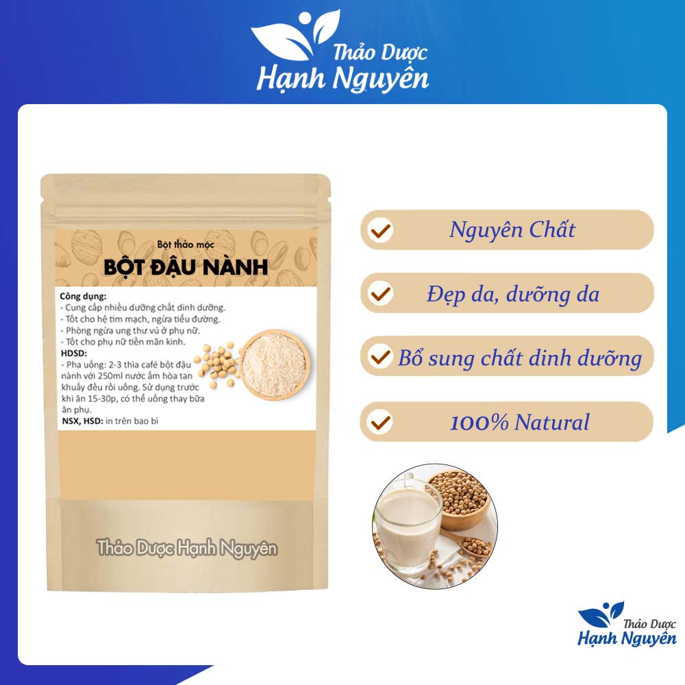 Bột đậu nành rang thơm nghiền mịn nguyên chất 100g - Thảo Dược Hạnh Nguyên