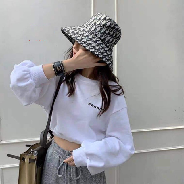 [HCM]Áo croptop bo tay dài Season thời trang (Trắng Đen và Hồng)