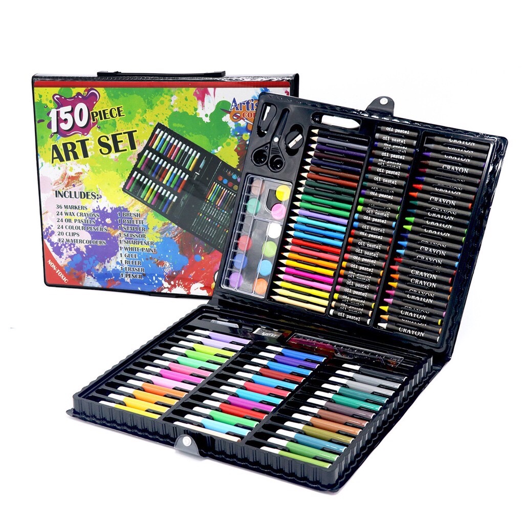 Hộp bút màu 150 chi tiết 150 Piece art set cho trẻ thoả sức đam mê
