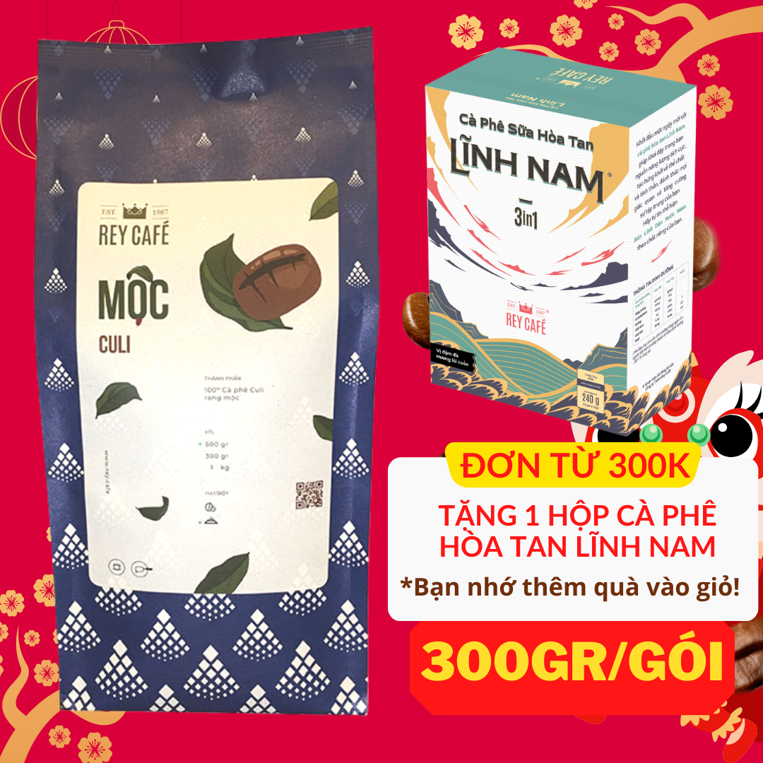 300gr cà phê rang mộc culi - pha phin/máy - coffee nguyên chất rang mộc - rey cafe