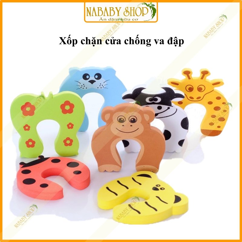 Xốp chặn cửa tránh kẹp tay cho bé, chặn gió, chống kẹt tay hình thú