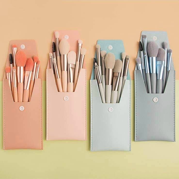 ⭐️Bộ cọ cho trang điểm Cá Nhân 8 cây kèm bao da đựng xinh xắn ⭐️⭐️
