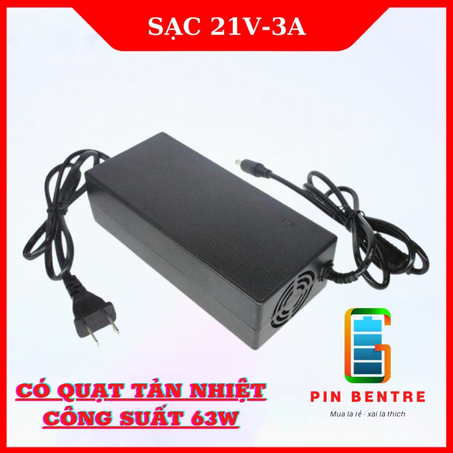 Sạc pin 5s 21v - 3a dùng cho pin li-ion có led báo đầy tự ngắt