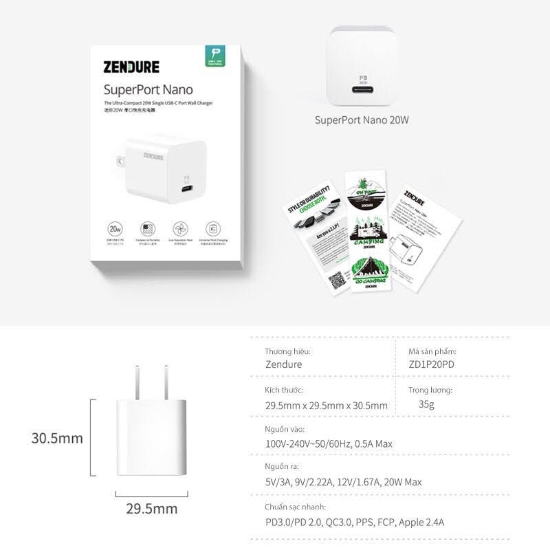CỦ SẠC ZENDURE SUPERPORT 20W ZD1P20PD ...