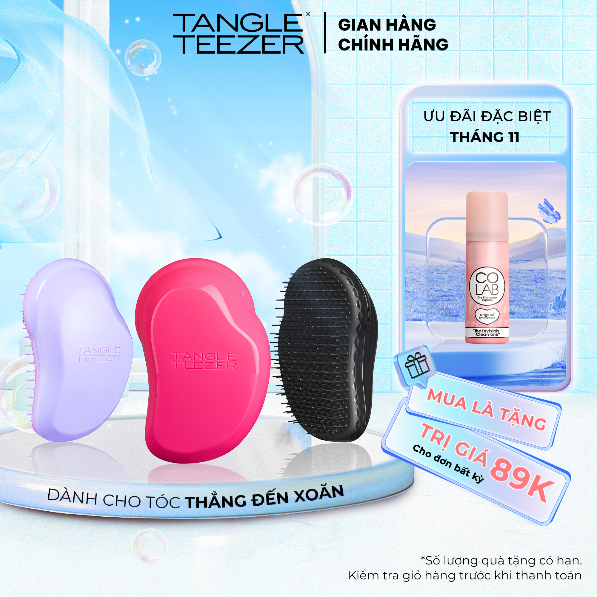 Lược gỡ rối Tangle Teezer The Original gỡ rối hiệu quả tóc thằng và xoăn giúp tóc suôn mượt