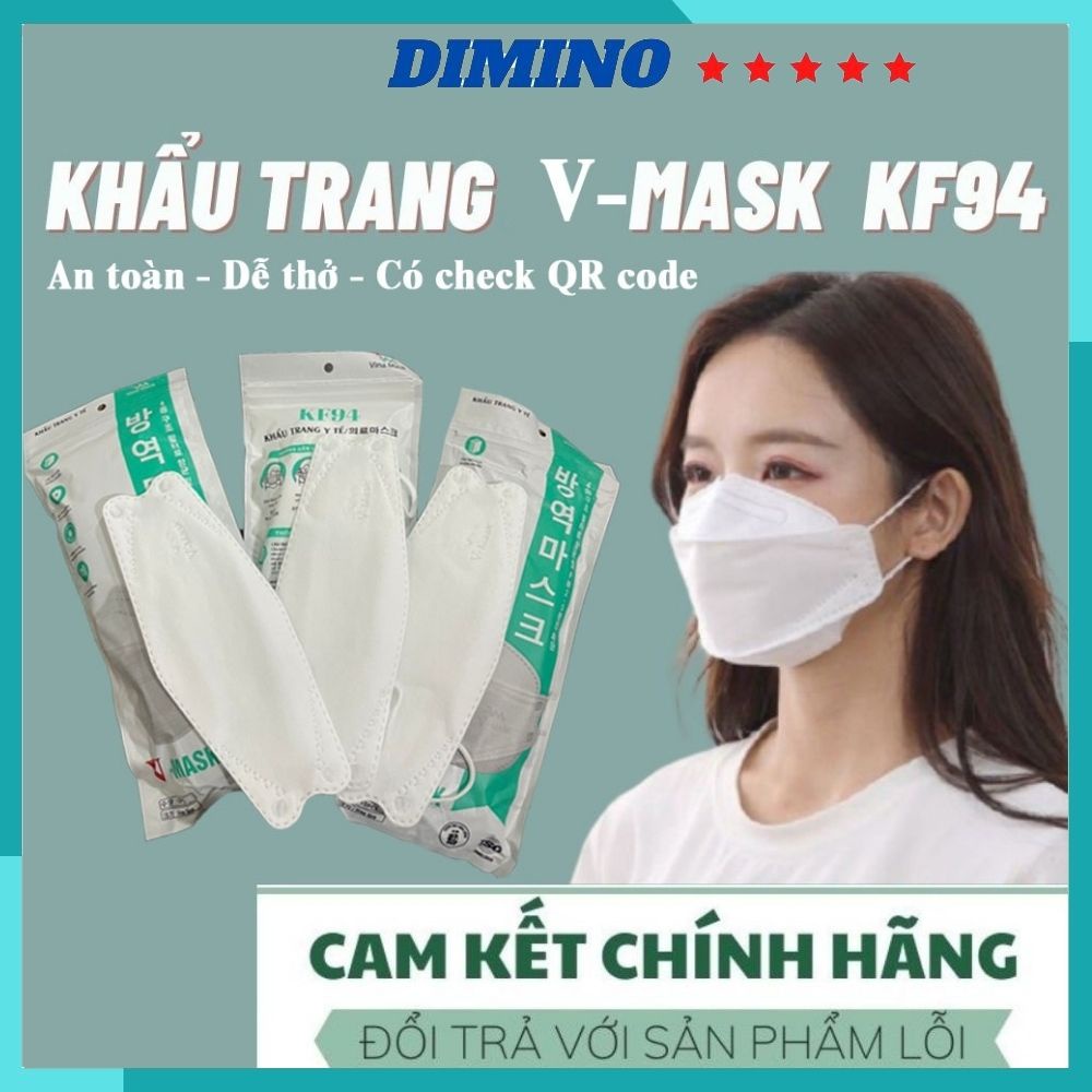 [FREESHIP MAX]-[HÀNG MỚi]- Khẩu trang y tế 4 lớp kháng khuẩn 3D KF94 chống khói bụi chất mịn siêu nhẹ không đau tai công nghệ Hàn Quốc Dimino