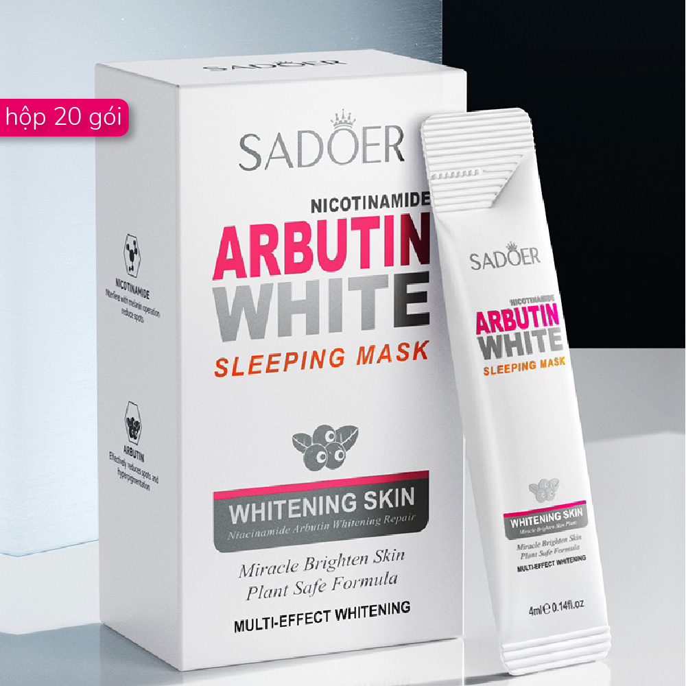Hộp 20 Gói Mặt Nạ Ngủ Trắng Da Niacinamide Arbutin Giảm Thâm Nám Thâm Mụn Dưỡng Ẩm Trẻ Hóa Da Mask Đắp Mặt Vitamin MICOMI Cosmetics