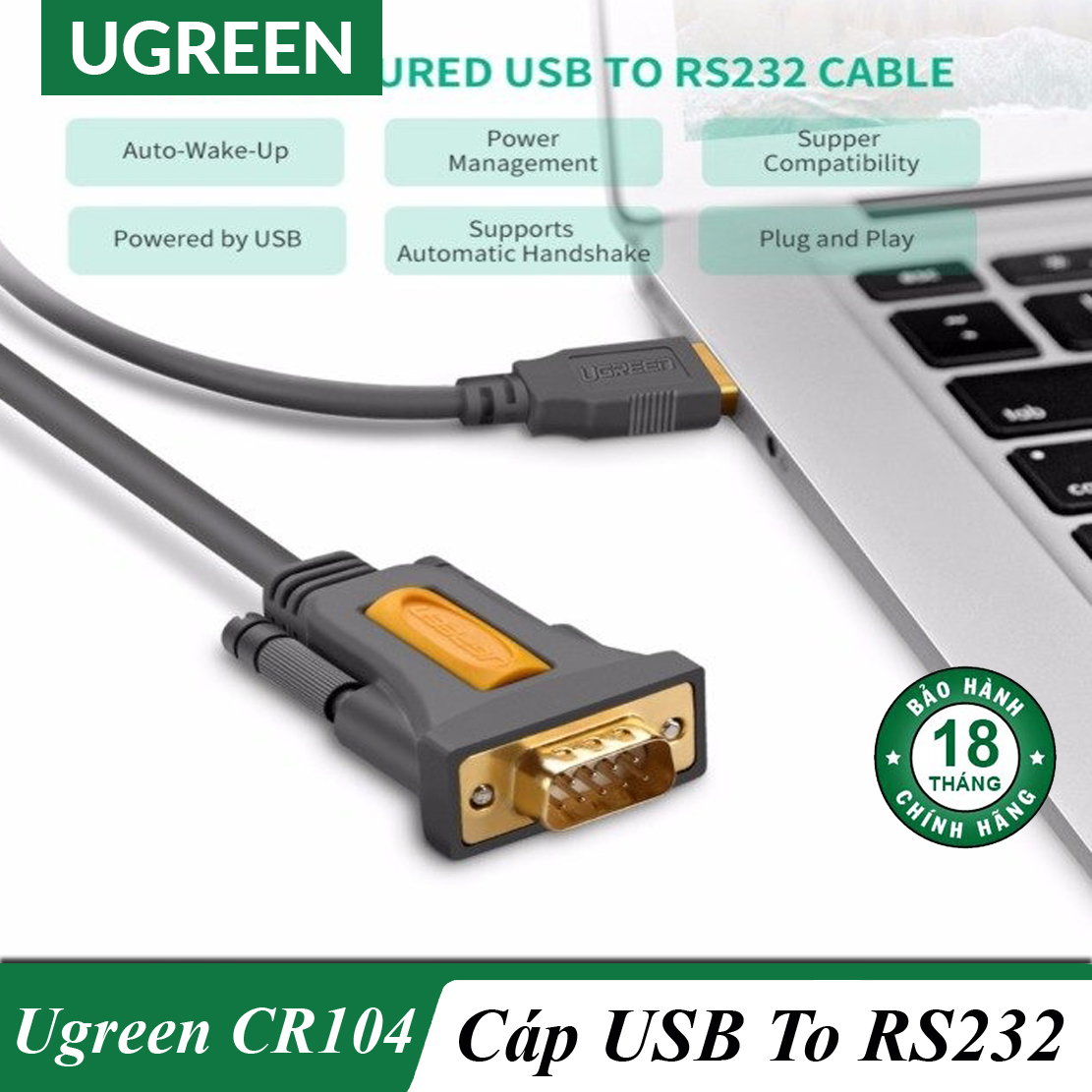 Cáp usb to com chính hãng ugreen cr104 cao cấp