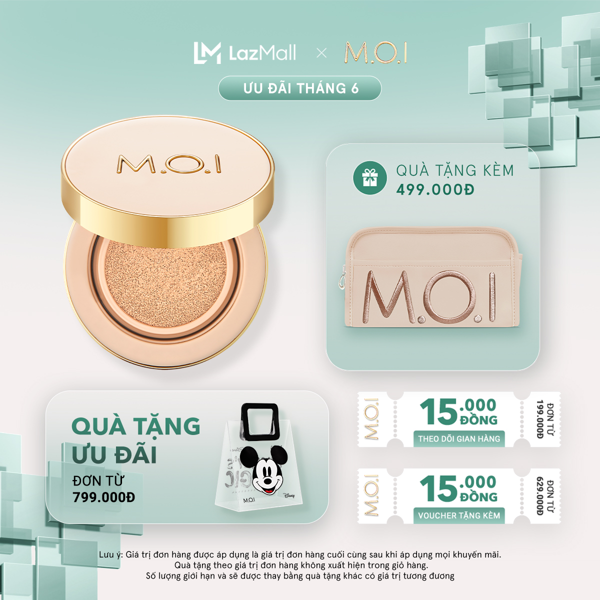Phấn nước M.O.I Premium Edition Baby Skin Cushion Phiên bản cao cấp SPF 50+ PA+++ 12g