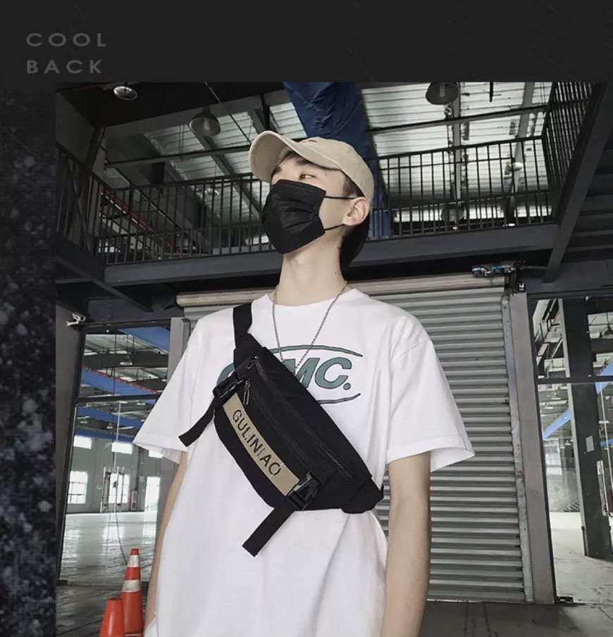 Túi Đeo Chéo Nam Và Nữ Thiết Kế Thời Trang Siêu Tiện Lợi Có Thể Đeo Bụng Đeo Hông Đều Được (Đen) TL