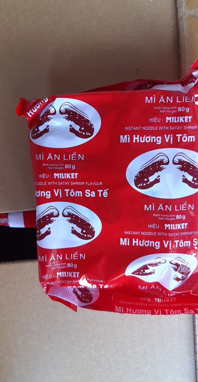 Thùng Mì miliket Hương vị sate Tôm/ Mì thịt xào aone/ mì lẩu thái hương vị tôm / mì  Đệ nhất thịt bằm