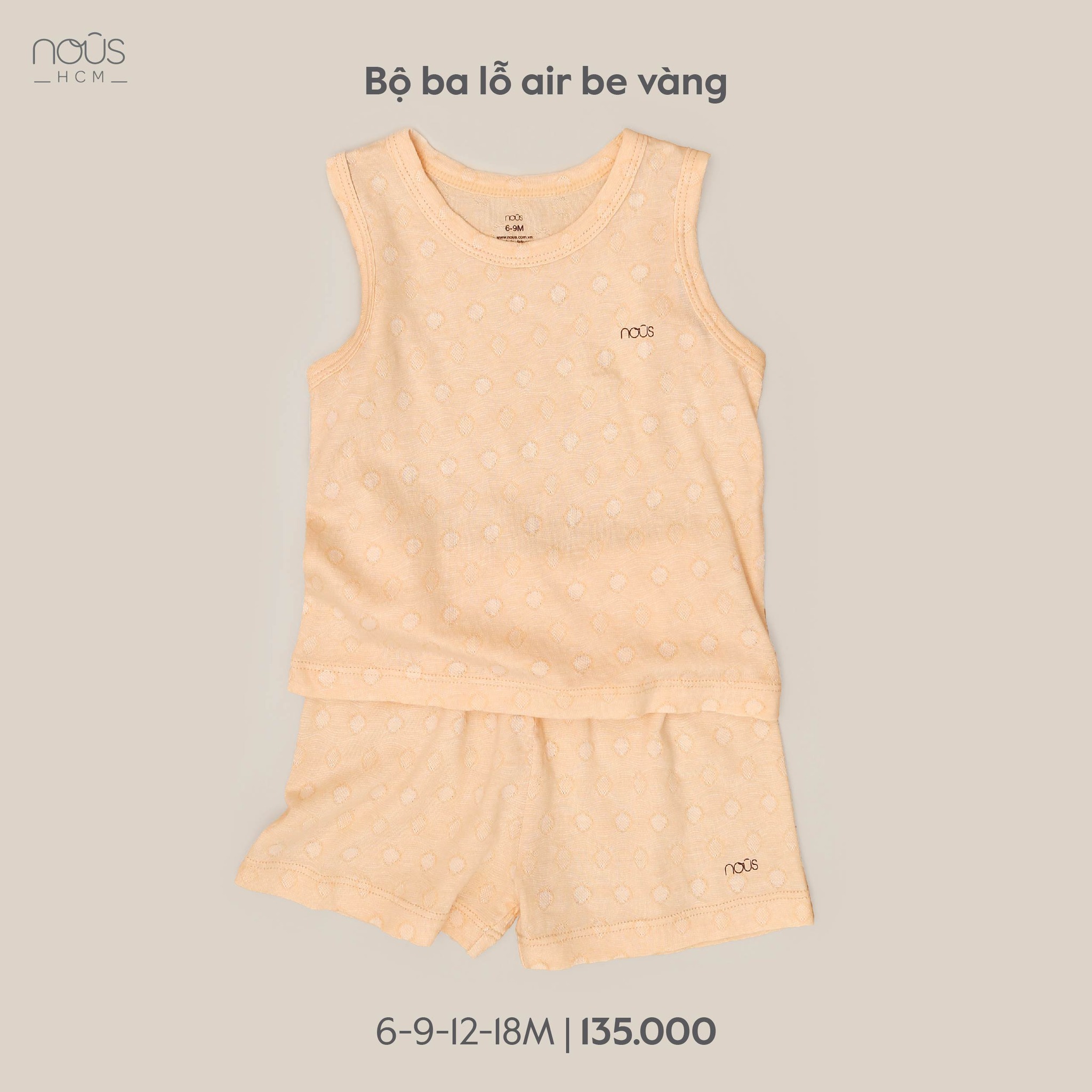 [HCM]Bộ ba lỗ họa tiết - NOUS PETIT / DOUX - Thời trang trẻ em