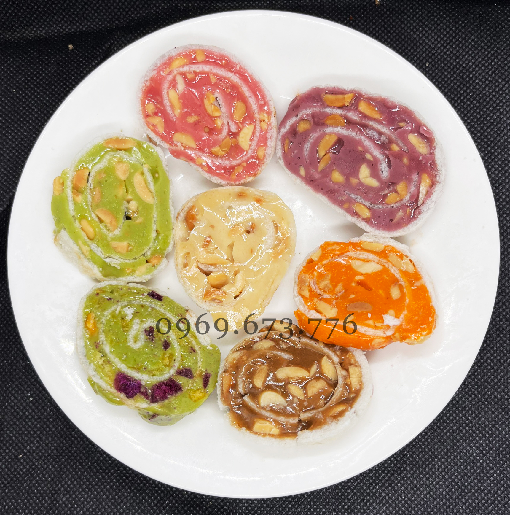 Kẹo dừa cuộn đậu phộng mix đủ vị 250g/ 500g/ 1kg