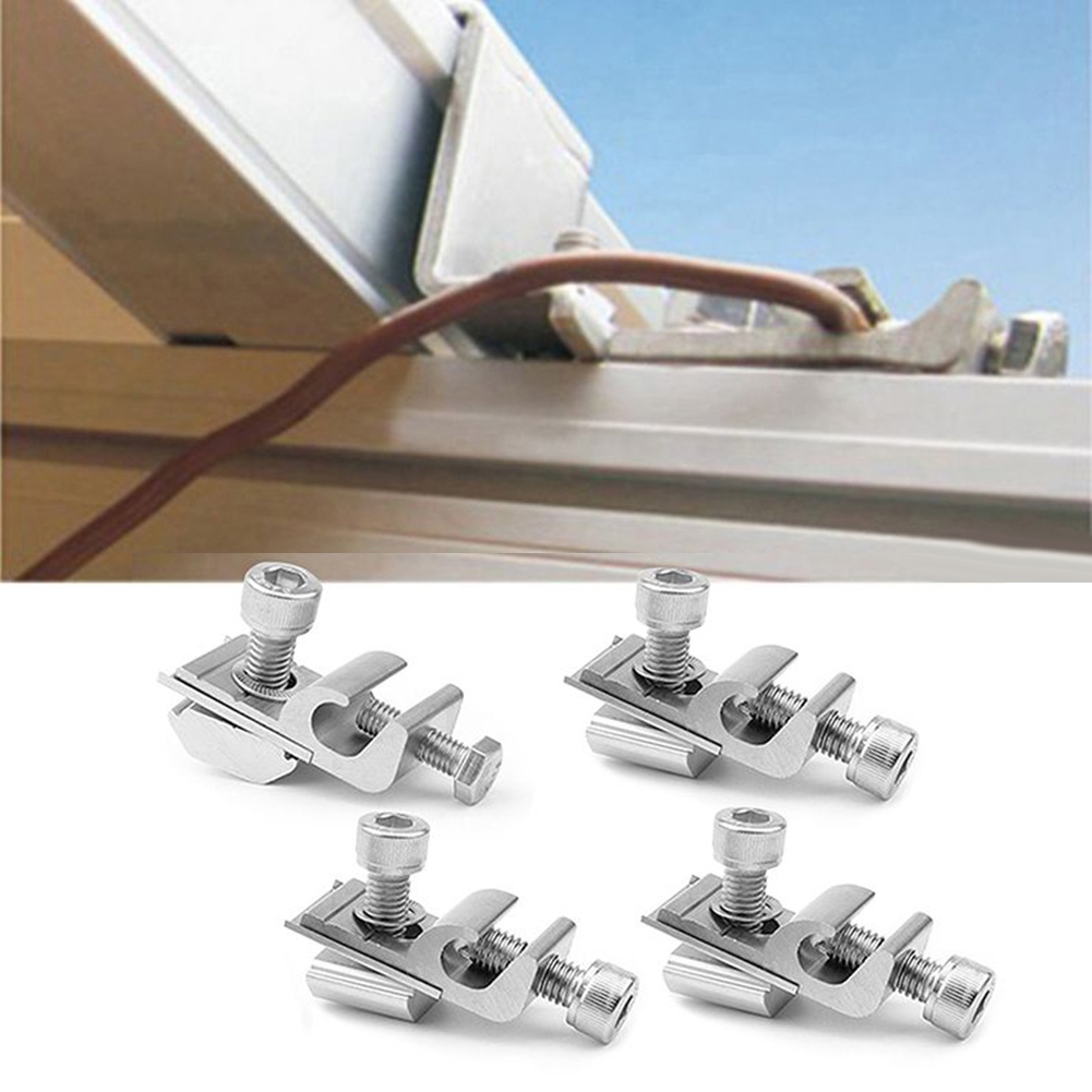 14 cái khung gắn bảng điều khiển năng lượng mặt trời kẹp mặt đất Lugs ốc vít cho mái nhà Quang điện hỗ trợ bảo vệ nền tảng khung