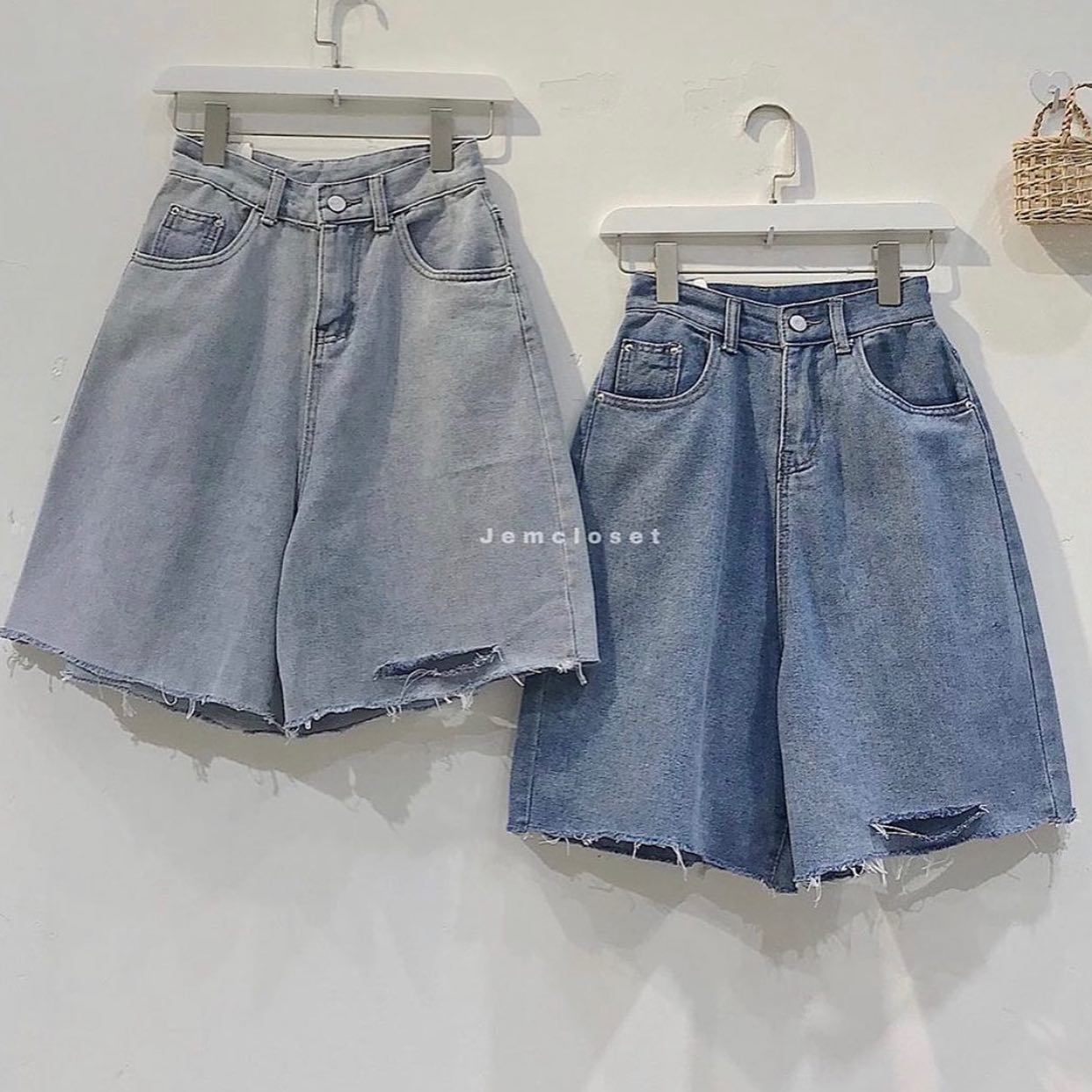Quần Short Jean Ngố Quần Sooc Bò Ngắn Cạp Cao Thắt Lưng Lên Dáng Cực Xinh Cho Các Nàng ANJ 2325 Jem Closet