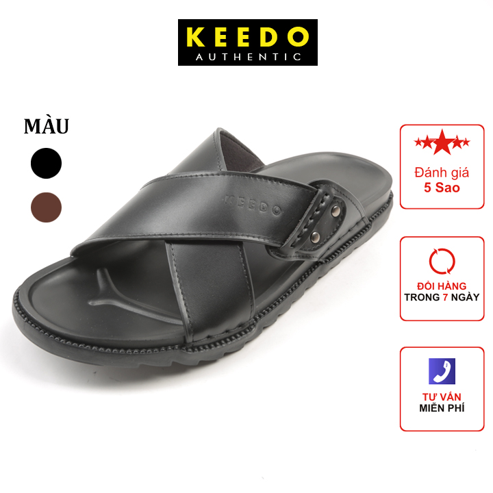 Dép nam quai chéo cao cấp keedo bh00202