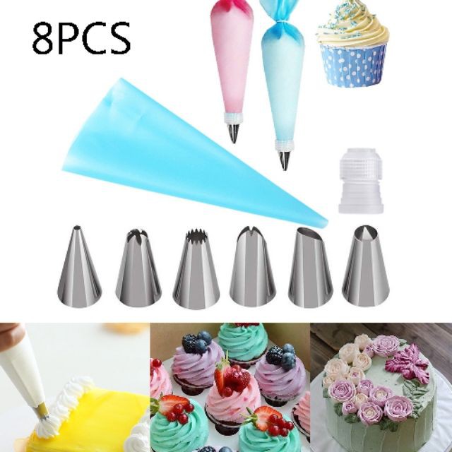 [HCM]Combo 6 Đui Bắt Bông Kem Kèm Túi Bắt Kem Silicon