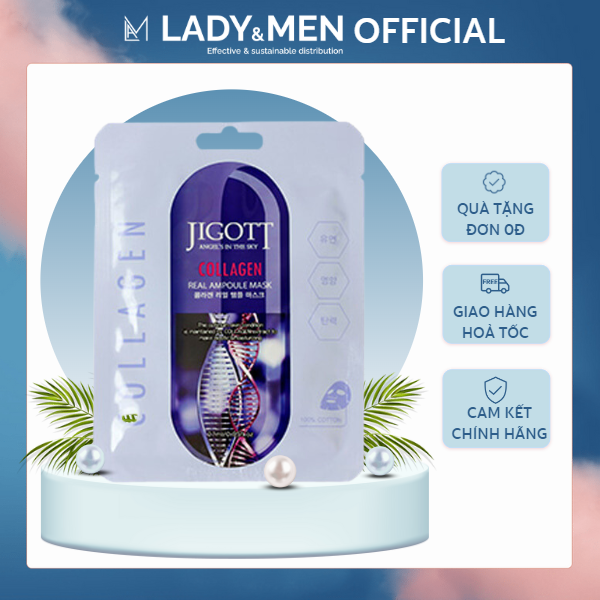 Mặt nạ săn chắc da từ collagen Jigott Collagen Real Ampoule Mask 27ml/miếng