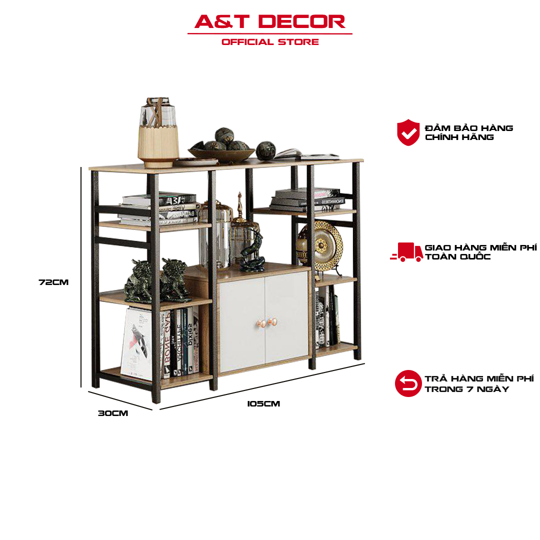 Kệ bếp lò vi sóng có tủ đối xứng, kệ bếp đa năng phong cách Châu Âu, gọn gàng chất gỗ MDF dễ dàng lắp ráp