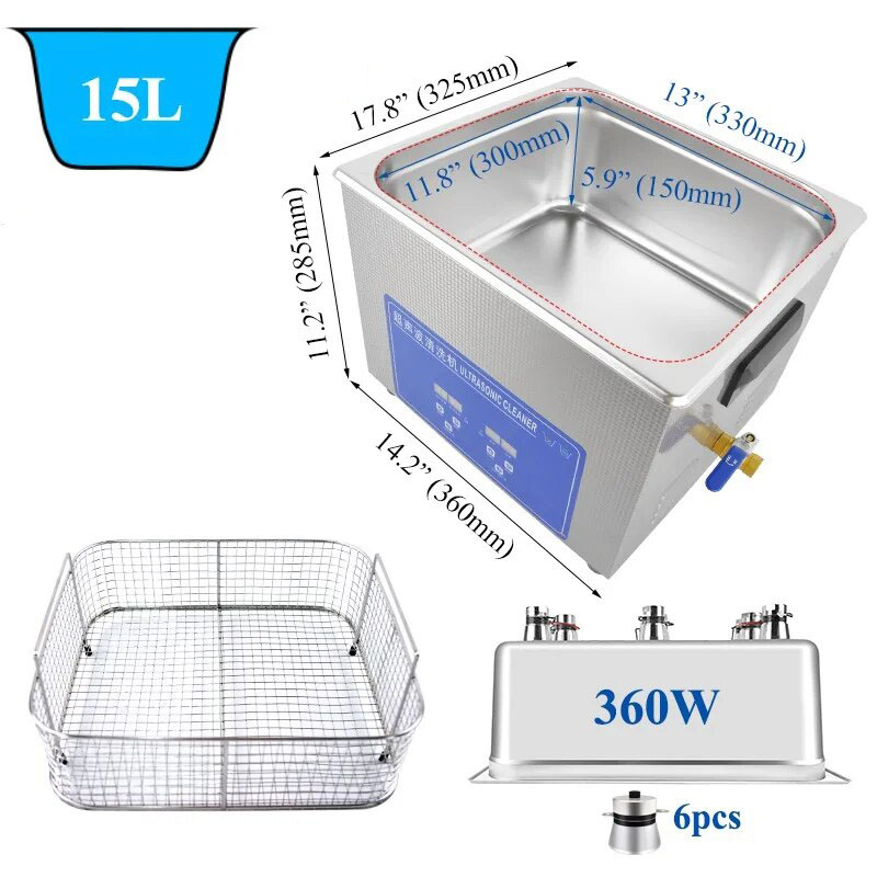 Ultrasonic jewelry cleaner, 30L ultrasonic cleaning machine, Cleaning laboratory beakers, cleaning medical equipment, washing fruit, washing seafood - 3