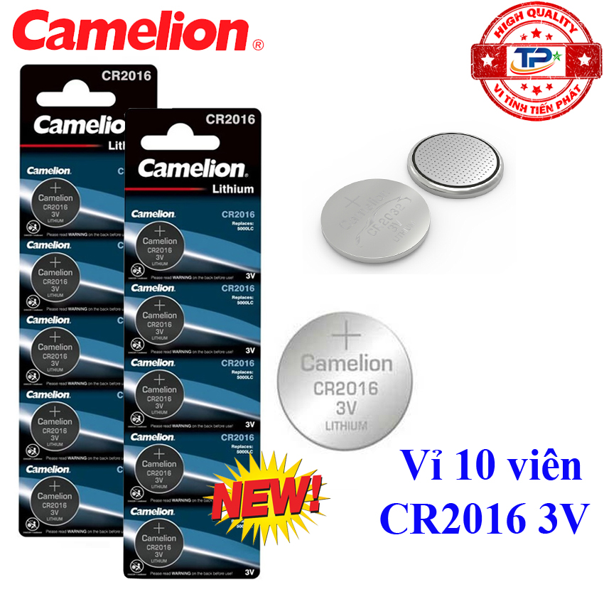 Vỉ 10 viên pin Nút CR2016 Camelion Lithium Battery 3V - Cmos Camelion CR2016