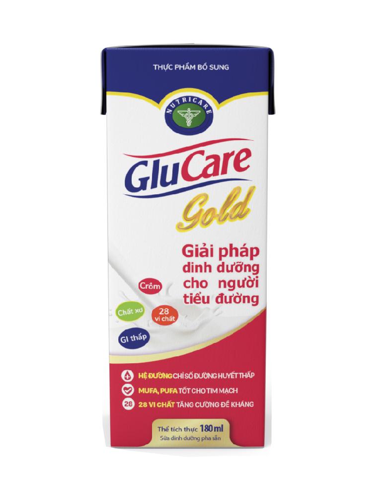 Lốc 8 hộp sữa pha sẵn Nutricare GLUCARE GOLD - giải pháp dinh dưỡng cho người tiểu đường (180ml x 8 hộp)