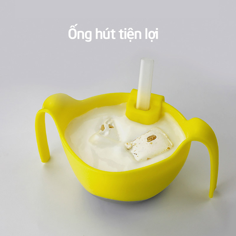 Bát ăn dặm Misuta 3 chức năng có ống hút