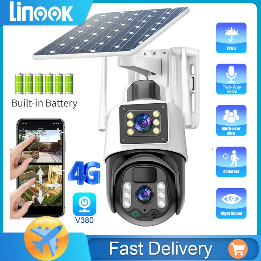 Camera Năng Lượng Mặt Trời Sim 4G Độ Phân Giải 4K Siêu Nét Hoạt Động Độc Lập Không Cần Nguồn Điện Camera 2 Mắt Xoay 360 Độ Không Góc Chết Hồng Ngoại Quay Đêm Có Màu Đàm Thoại 2 Chiều To Rõ Giám Sát Thông Minh Bảo Hành 12