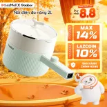 Nồi nấu đa năng dung tích 2L Gaabor EC-20M01A/EC-20E01B nồi lẩu hấp điện đa năng 2 mức nhiệt men chống dính kèm xửng hấp công suất 600W - Bảo hành 12 tháng 1 đổi 1