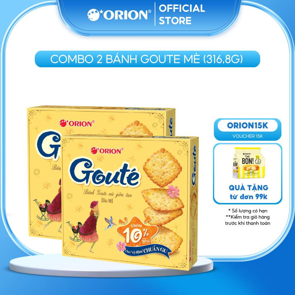 Combo 2 Hộp bánh Orion Goute mè giòn tan