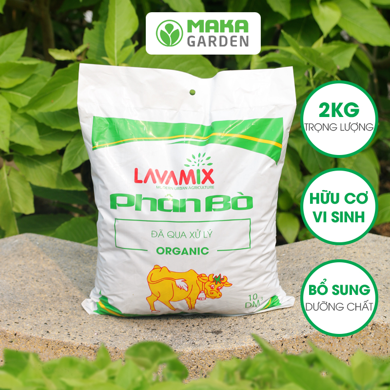 Phân bò khô hoai mục hữu cơ đã qua xử lý Lavamix túi 2KG